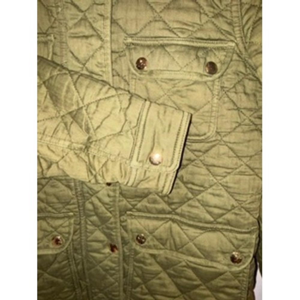 J.Crew Quilted  Field Jacket Women Size S Olive Green Moss Utility Barn Coat - Picture 10 of 13